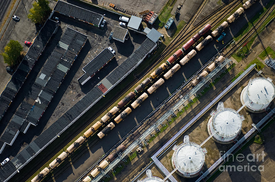 Auto Photograph - Aerial View Over The Railway by Miks Mihails Ignats Auto Photograph - Aerial View Over The Railway by Miks Mihails Ignats