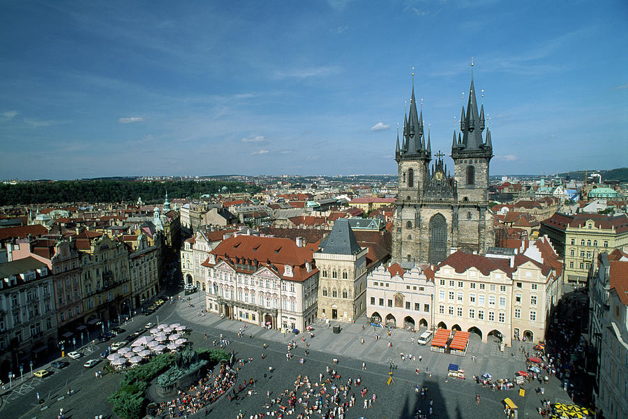 Aerial View The Old Town Square In Photograph by Deejpilot