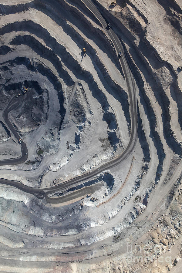 Diamonds Photograph - Aerial View To The Iron Ore Open Mine by M.khebra Diamonds Photograph - Aerial View To The Iron Ore Open Mine by M.khebra