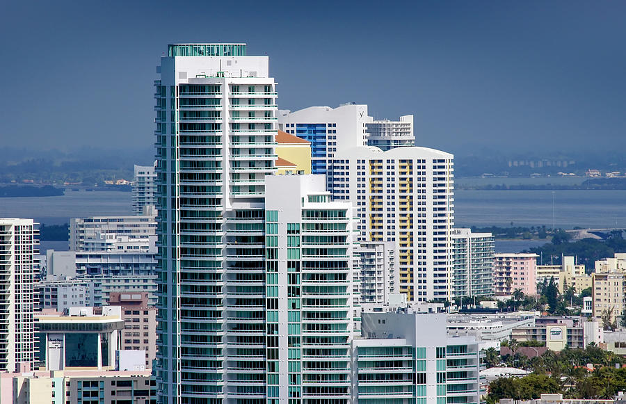 Aerial Waterfront Condominiums Miami Photograph by Scott B Smith Photography
