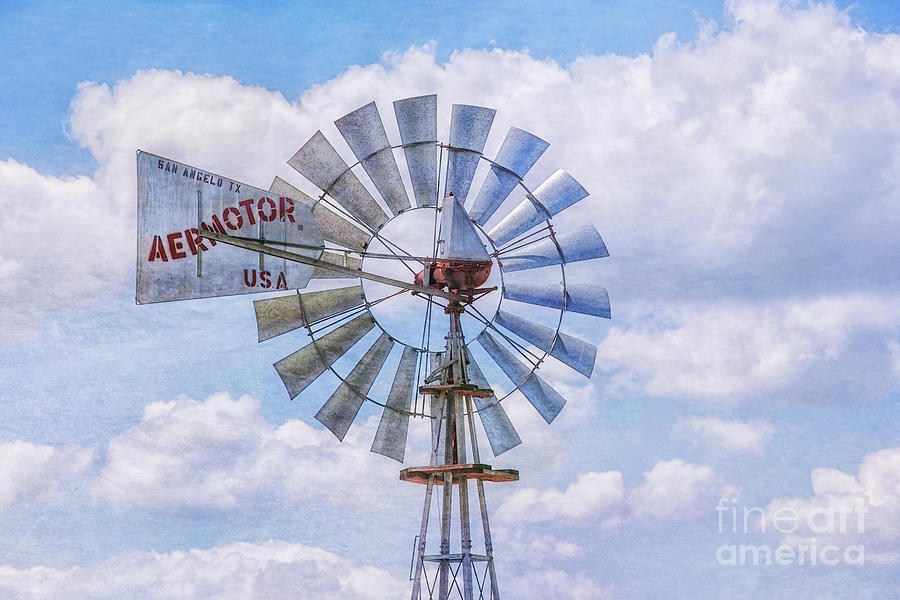Aermotor Windmill On The Farm Digital Art