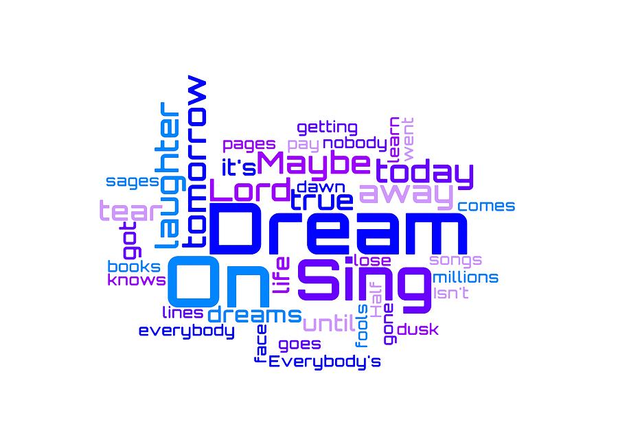 Aerosmith - Dream On Lyrical Cloud Digital Art by Susan Maxwell Schmidt