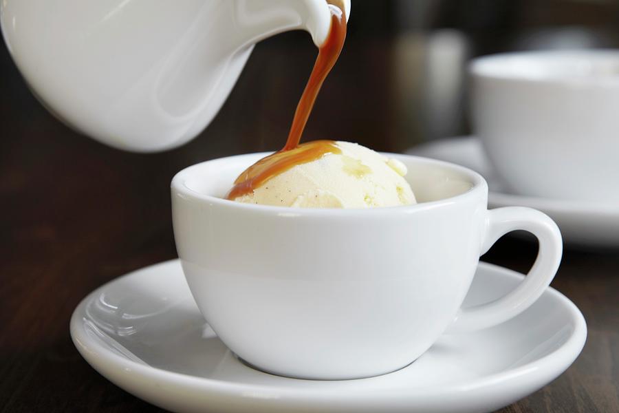 Affogato espresso With Vanilla Ice Cream, Italy Photograph by Debby Lewis-harrison