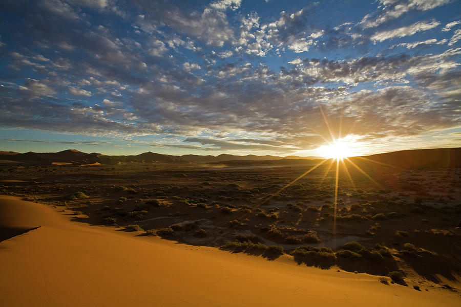 Africa, Namibia, Sun Rising Over Namib Photograph by Westend61