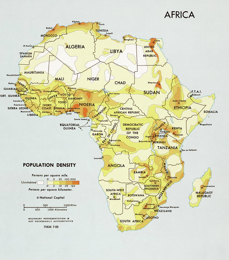Africa Population Density Painting by Unknown