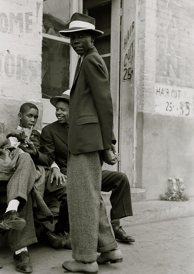 African American boys wait outside of barber shop Painting by - Fine ...
