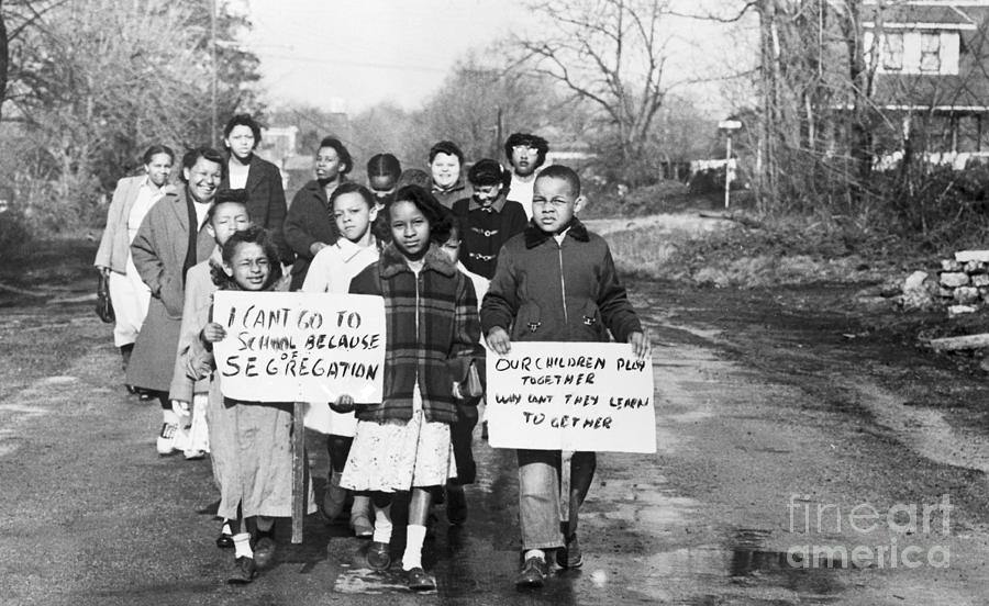 African American Children Marching Photograph by Bettmann