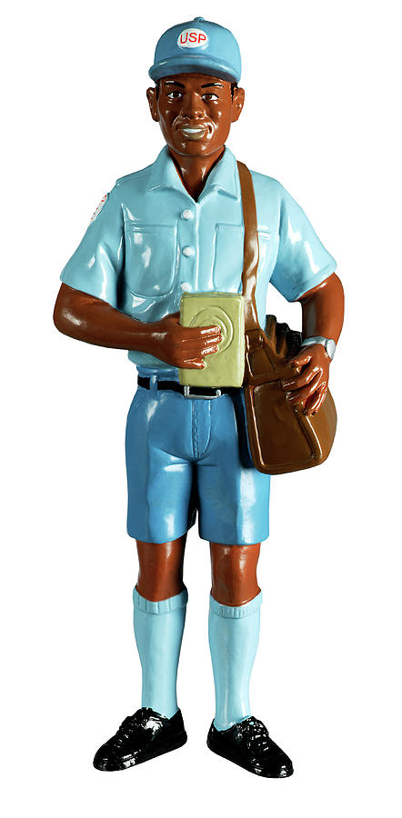 Vintage Drawing - African American Mailman by CSA Images