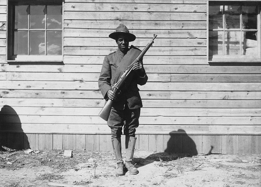 African American Soldier at Camp Upton Painting by Unknown