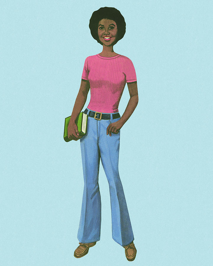 Vintage Drawing - African American Young Adult by CSA Images