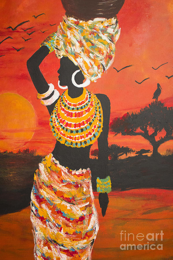 African Art Print Painting by Ingrida | Pixels