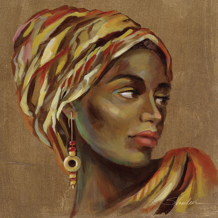 African Beauty I Painting by Silvia Vassileva - Fine Art America