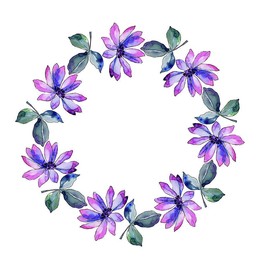 African Daisy Wreath Digital Art by Tina Araquistain - Fine Art America