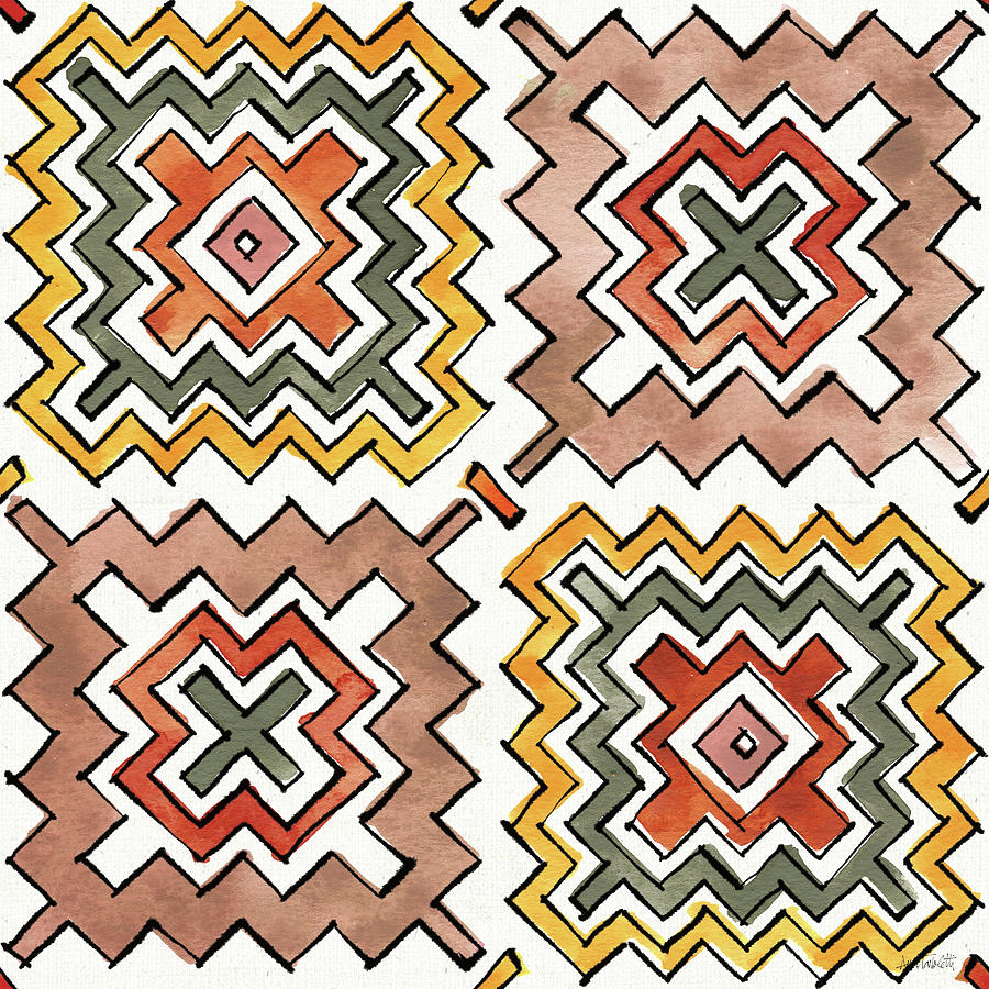 Pattern Painting - African Flair Pattern Iv by Anne Tavoletti