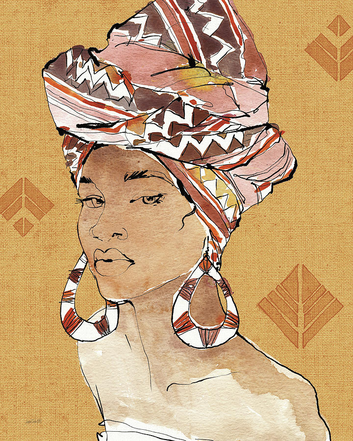 Pattern Painting - African Flair Vi Warm by Anne Tavoletti