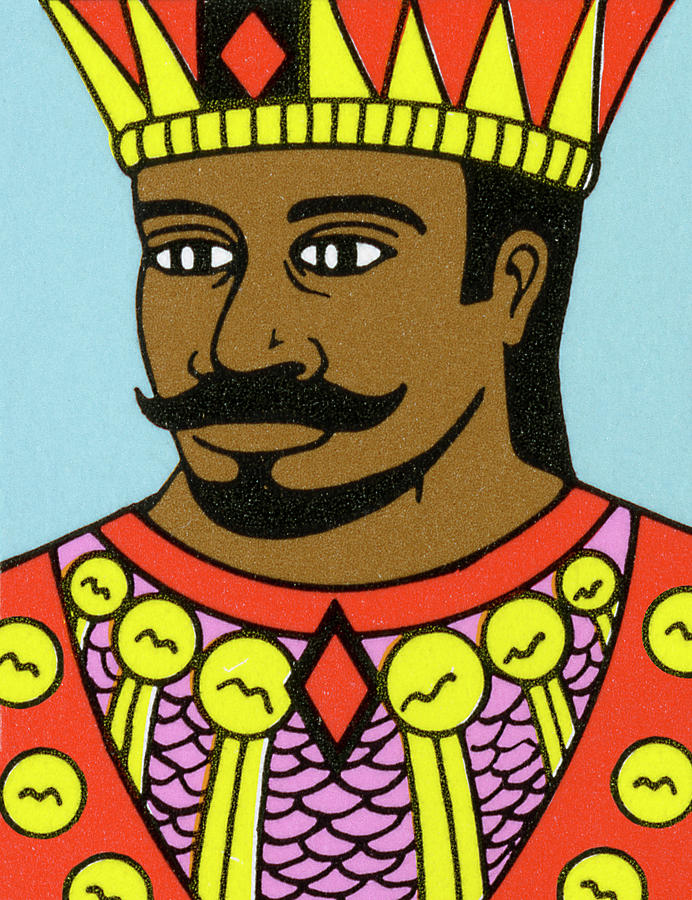 Vintage Drawing - African King by CSA Images