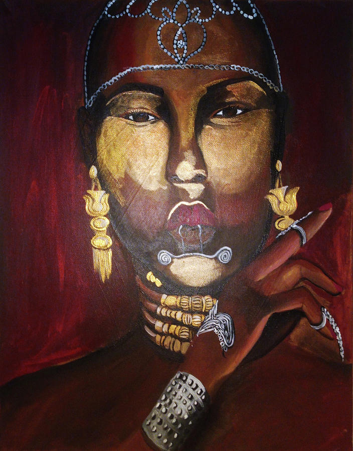 African Queen Painting by Femme Blaicasso