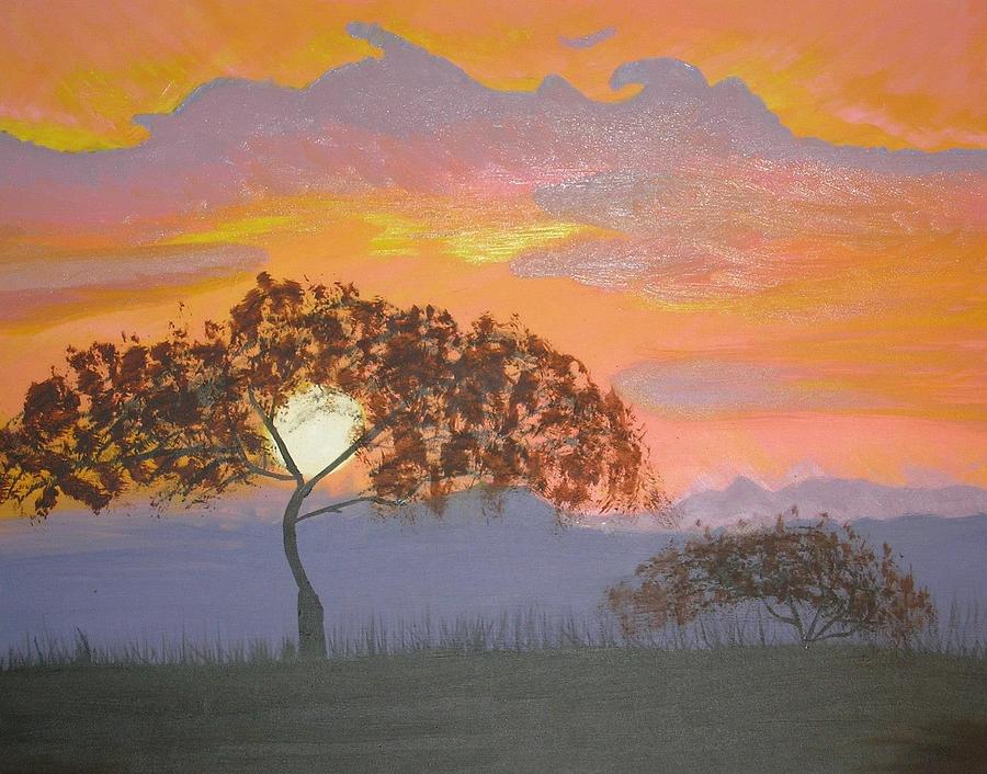 African Sunset Painting by Wikiwakiwidow LLC | Fine Art America