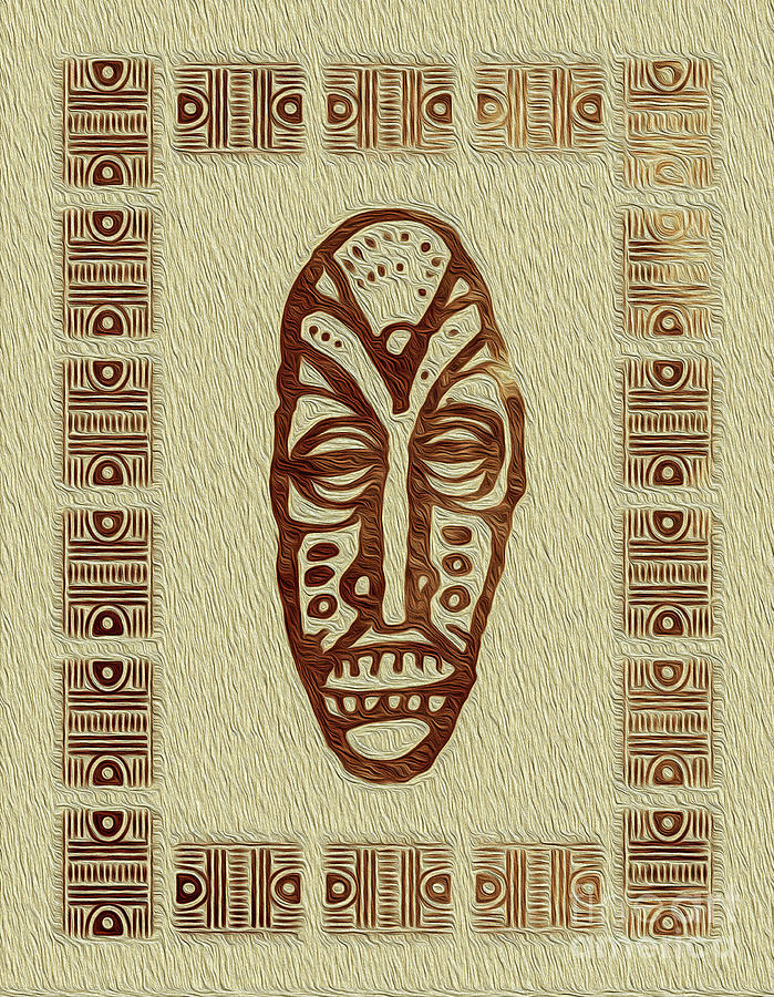 African Tribal Mask Expression 1 Digital Art by Kenneth Montgomery