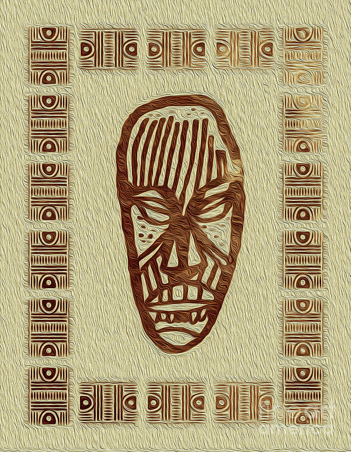 African Tribal Mask Expression 2 Digital Art by Kenneth Montgomery