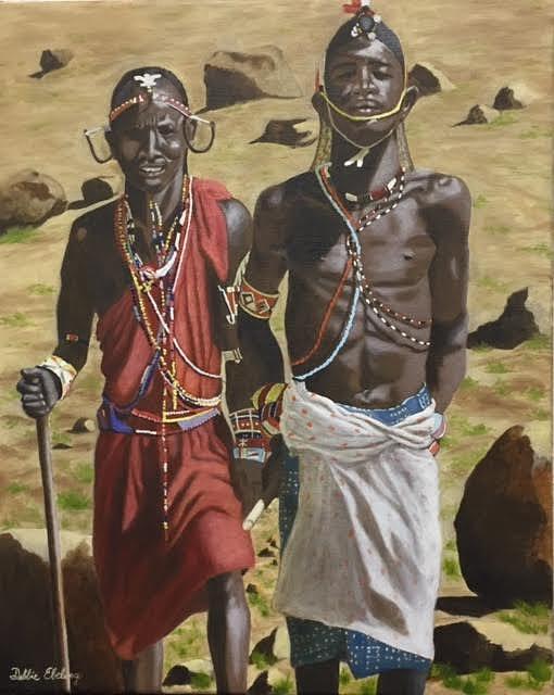 african tribal man painting