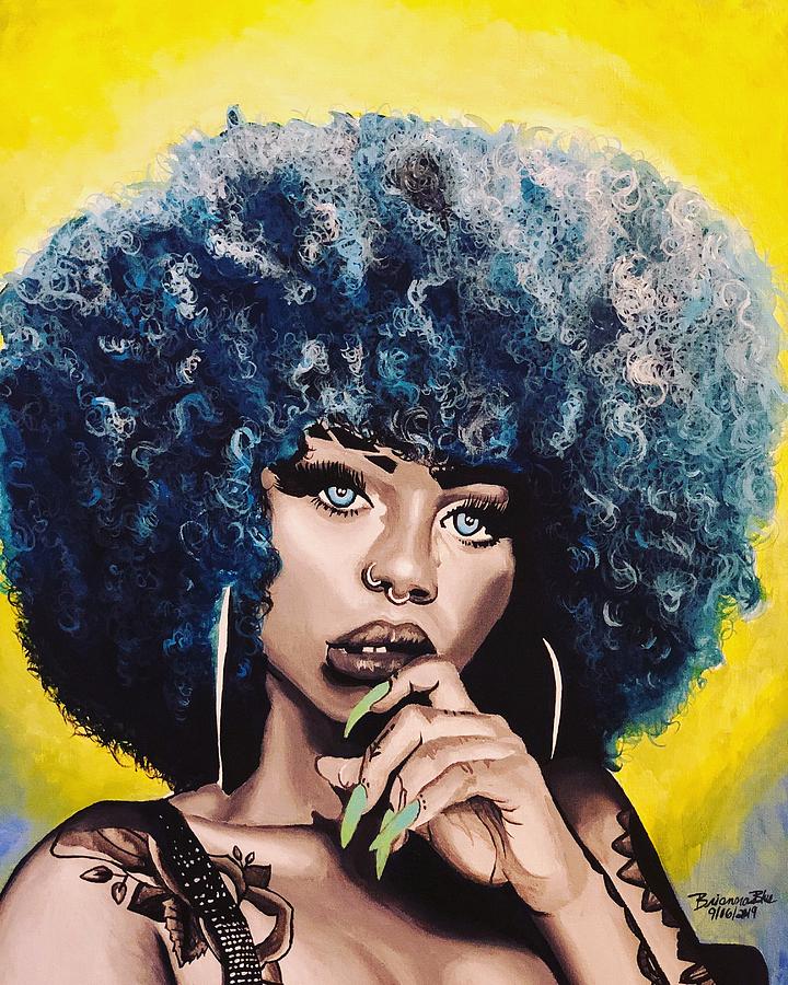 Afro Blue Painting by Brianna Blue