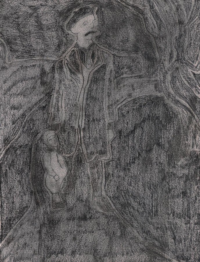After Billy Childish Pencil Drawing 10 Drawing by Edgeworth Johnstone