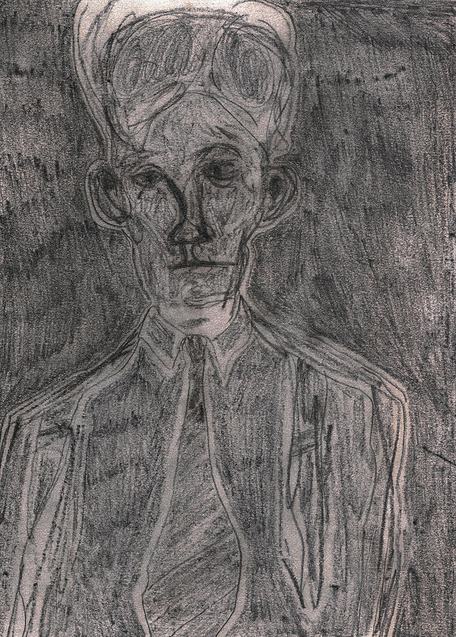 After Billy Childish Pencil Drawing 12 Drawing by Edgeworth Johnstone