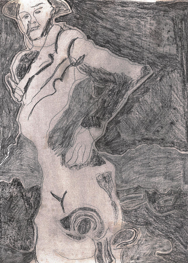 After Billy Childish Pencil Drawing 20 Drawing by Edgeworth Johnstone