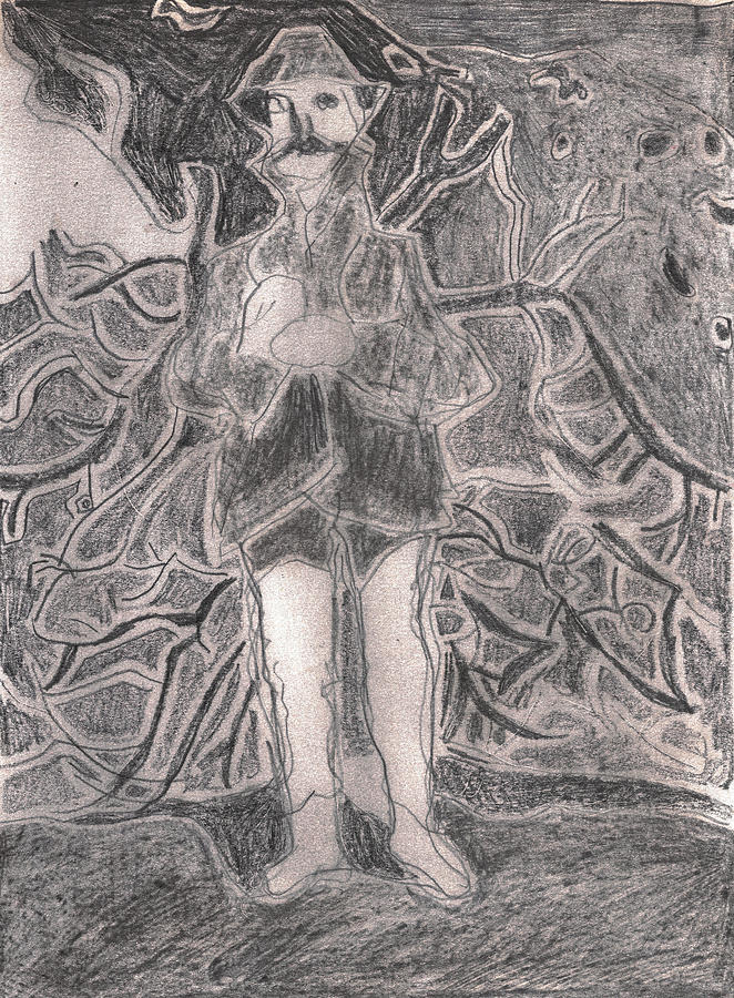After Billy Childish Pencil Drawing 22 Drawing by Edgeworth Johnstone