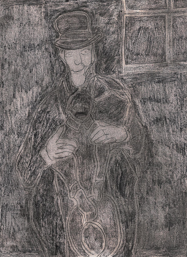 After Billy Childish Pencil Drawing 23 Drawing by Edgeworth Johnstone