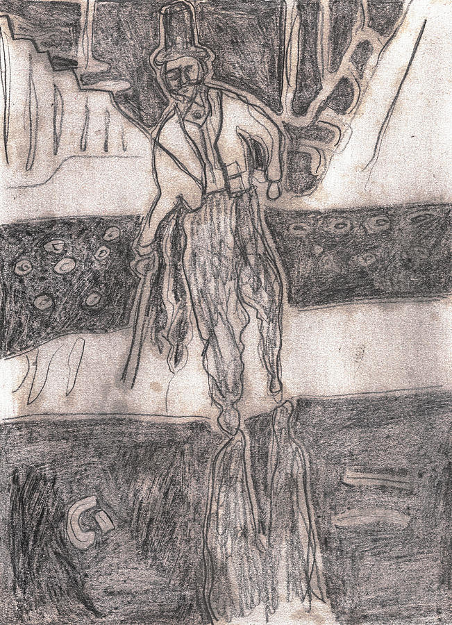 After Billy Childish Pencil Drawing 24 Drawing by Edgeworth Johnstone
