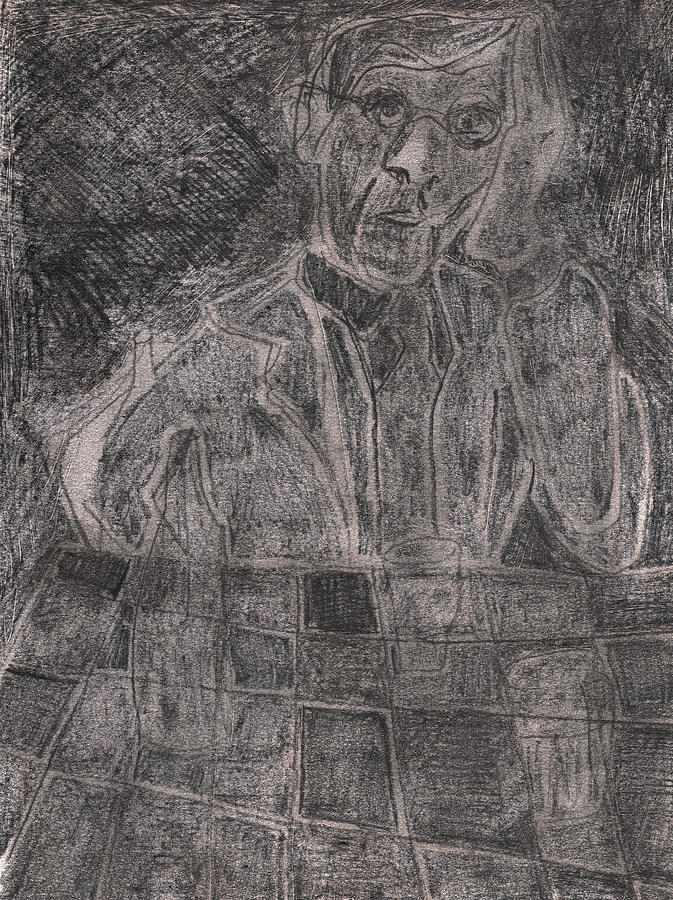 After Billy Childish Pencil Drawing 25 Drawing by Edgeworth Johnstone