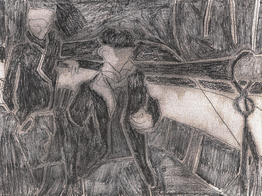 After Billy Childish Pencil Drawing 27 Drawing by Edgeworth Johnstone