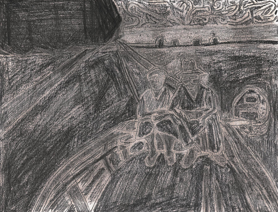 After Billy Childish Pencil Drawing 28 Drawing by Edgeworth Johnstone