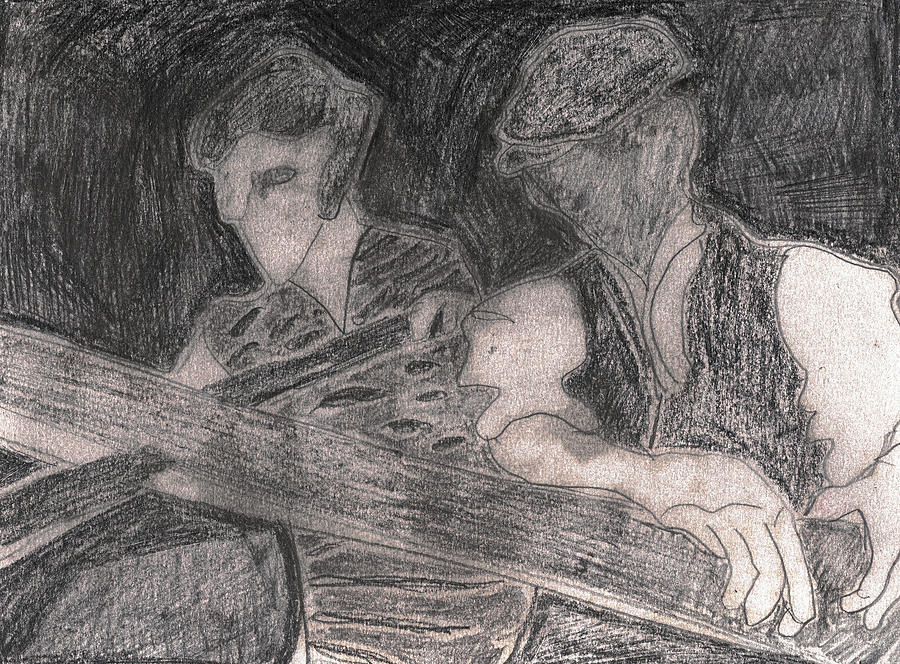 After Billy Childish Pencil Drawing 33 Drawing by Edgeworth Johnstone