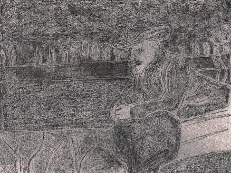 After Billy Childish Pencil Drawing 34 Drawing by Edgeworth Johnstone