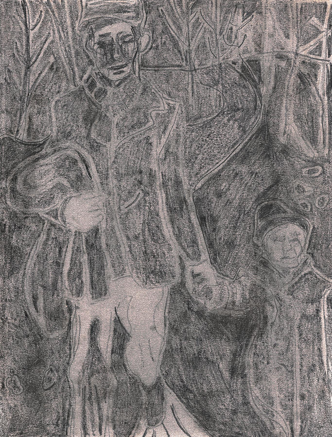 After Billy Childish Pencil Drawing 35 Drawing by Edgeworth Johnstone