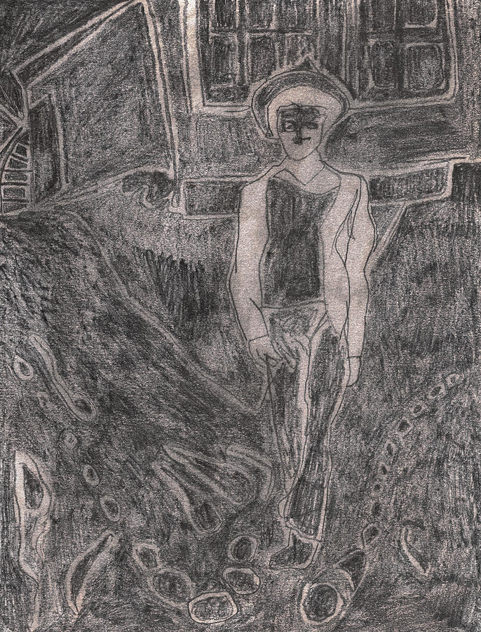 After Billy Childish Pencil Drawing 37 Drawing by Edgeworth Johnstone