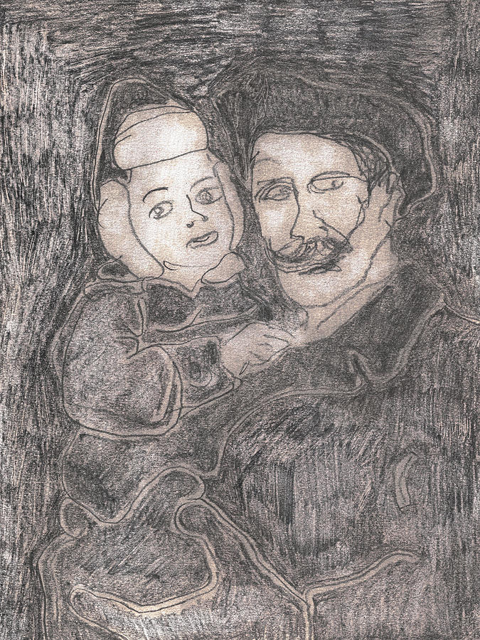 After Billy Childish Pencil Drawing 42 Drawing by Edgeworth Johnstone