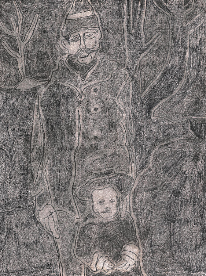 After Billy Childish Pencil Drawing 44 Drawing by Edgeworth Johnstone