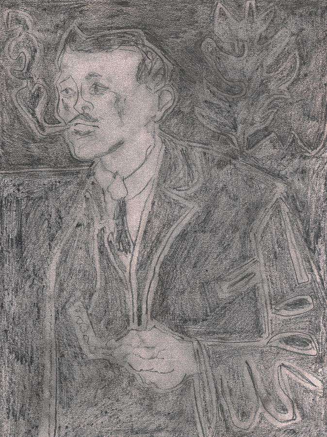 After Billy Childish Pencil Drawing 9 Drawing by Edgeworth Johnstone