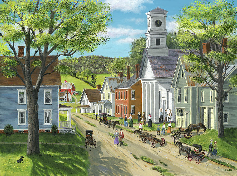 Horse Painting - After Church by Bob Fair