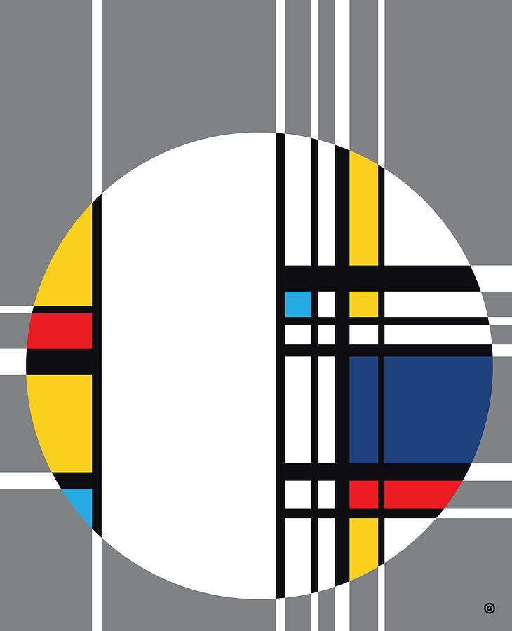 After Mondrian Circle 2 Digital Art by Gary Grayson