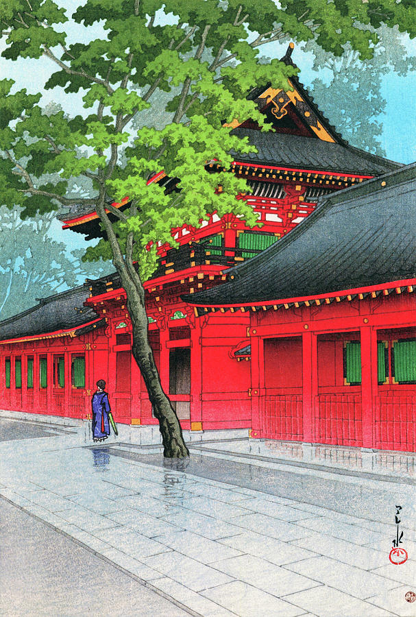 After the Rain at Sanno - Digital Remastered Edition Painting by Kawase Hasui