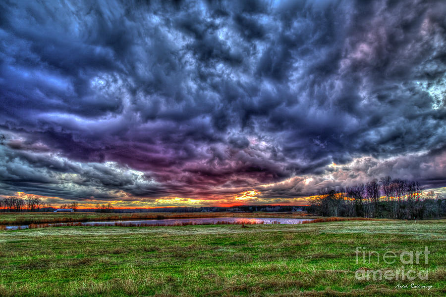 After The Storm Incredible Sunset Oconee County Georgia Art Photograph by Reid Callaway