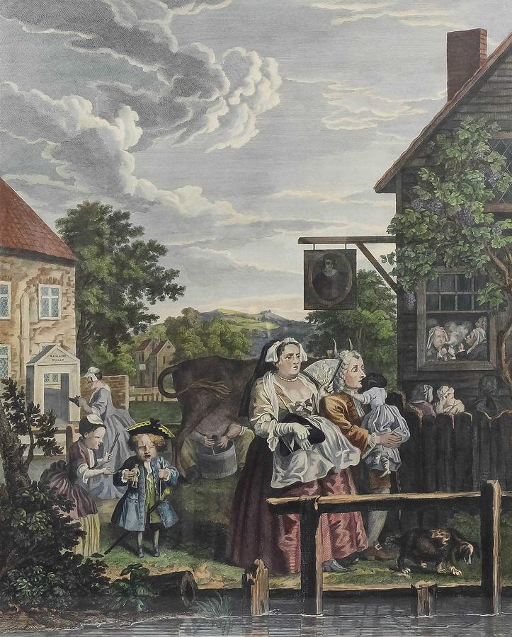 After William Hogarth  1697-1764   Noon Painting by Celestial Images