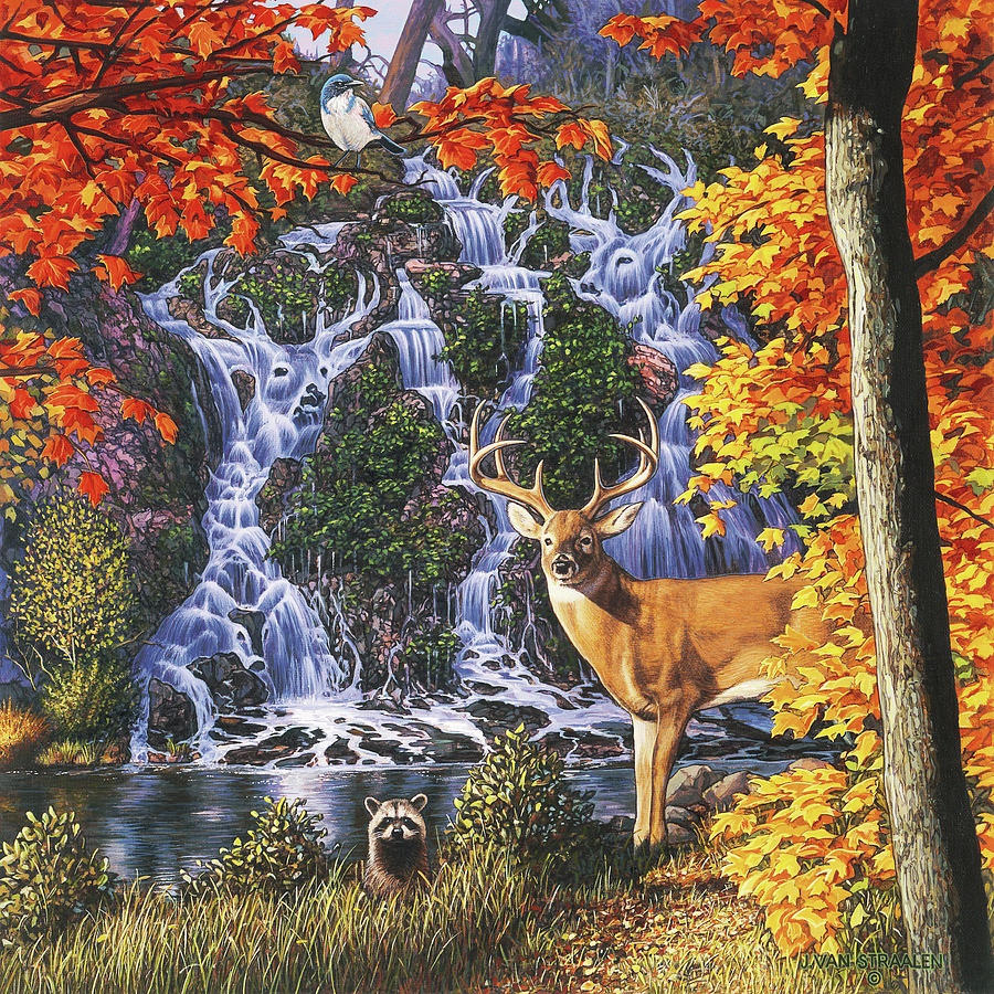 Afternoon At Sanctuary Falls Painting by John Van Straalen