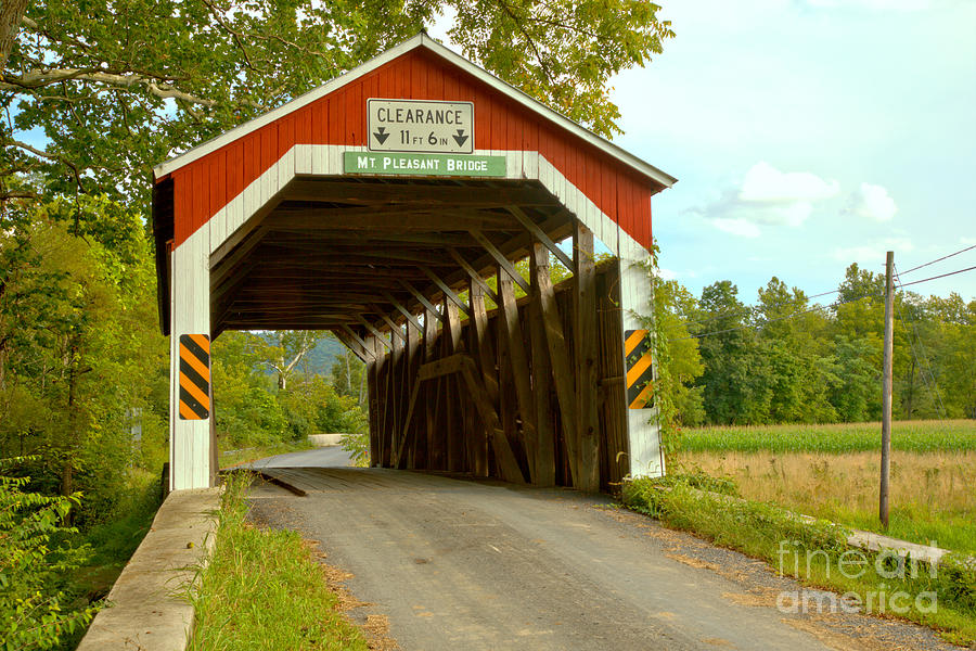 Afternoon At The Mt. Pleasant Covered Bridge Photograph by Adam Jewell