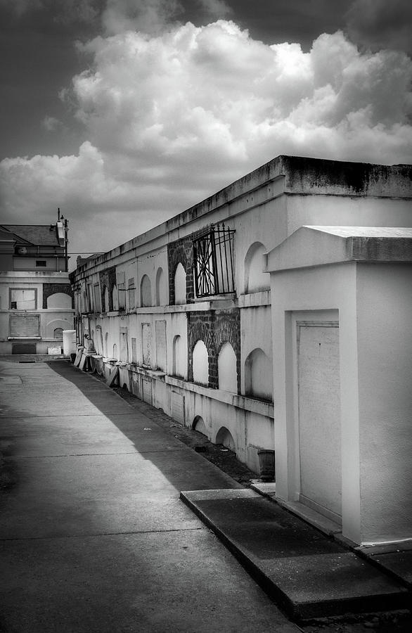 Afternoon In Saint Louis Cemetery In Black and White Photograph by Greg and Chrystal Mimbs